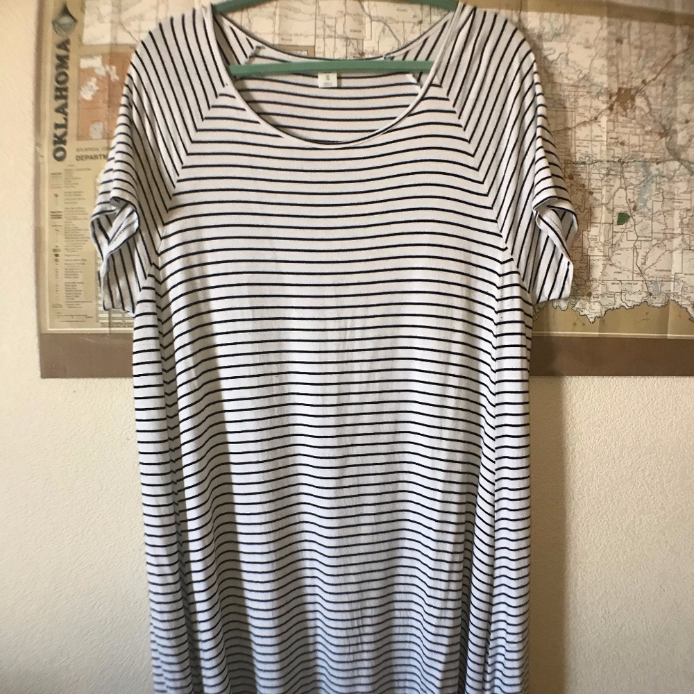 Plus Size Striped Tee Shirt Dress